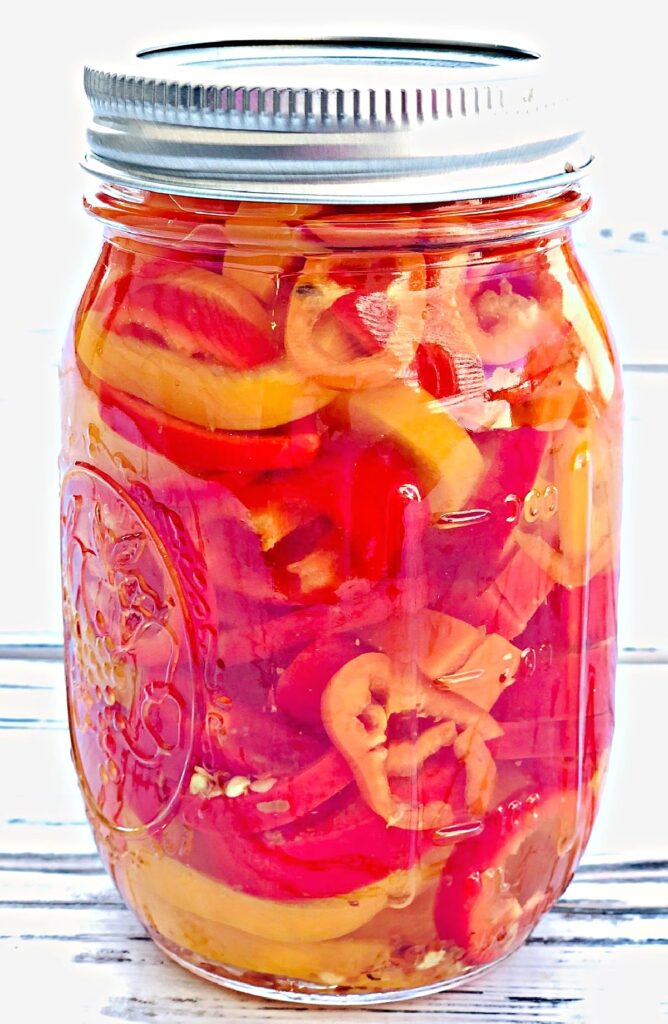 Pickled Mini Peppers – A quick-pickle recipe with tangy vinegar, sugar, and crushed red pepper flakes. Great for adding to sandwiches, salads, or cheese boards.