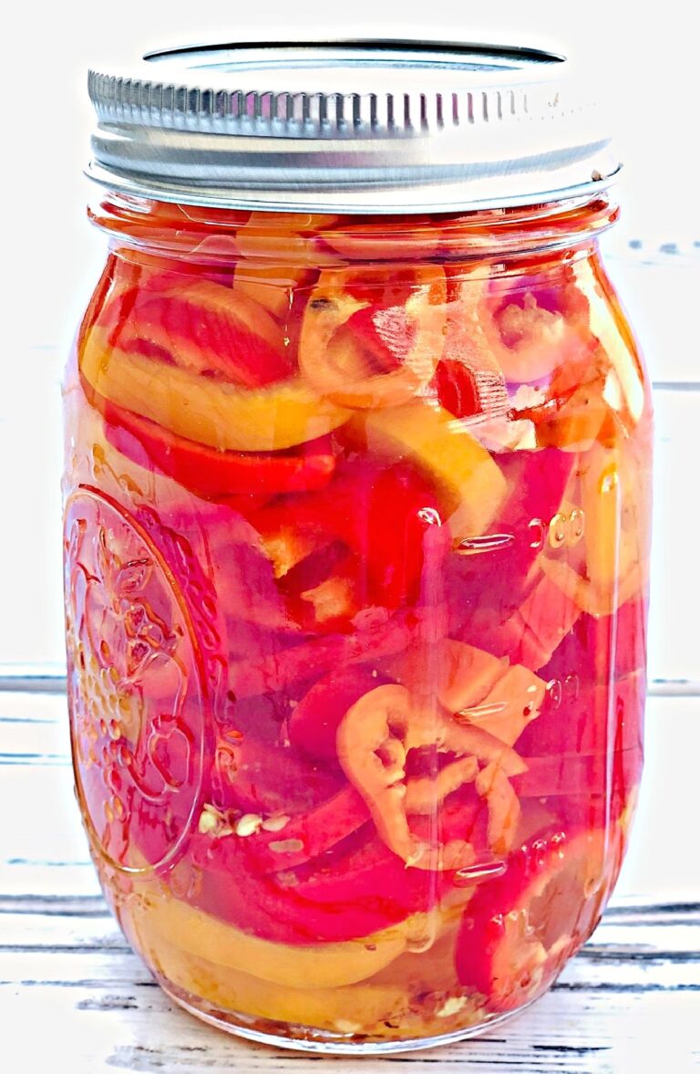 Pickled Mini Peppers – A quick-pickle recipe with tangy vinegar, sugar, and crushed red pepper flakes. Great for adding to sandwiches, salads, or cheese boards.